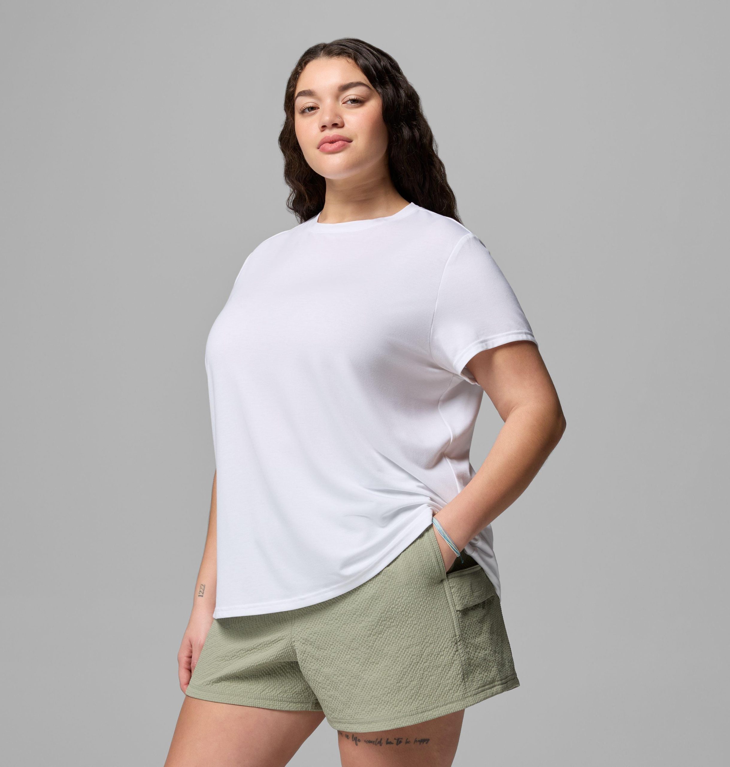 レディース csc ソフトストレッチ半袖tシャツ - プラスサイズ