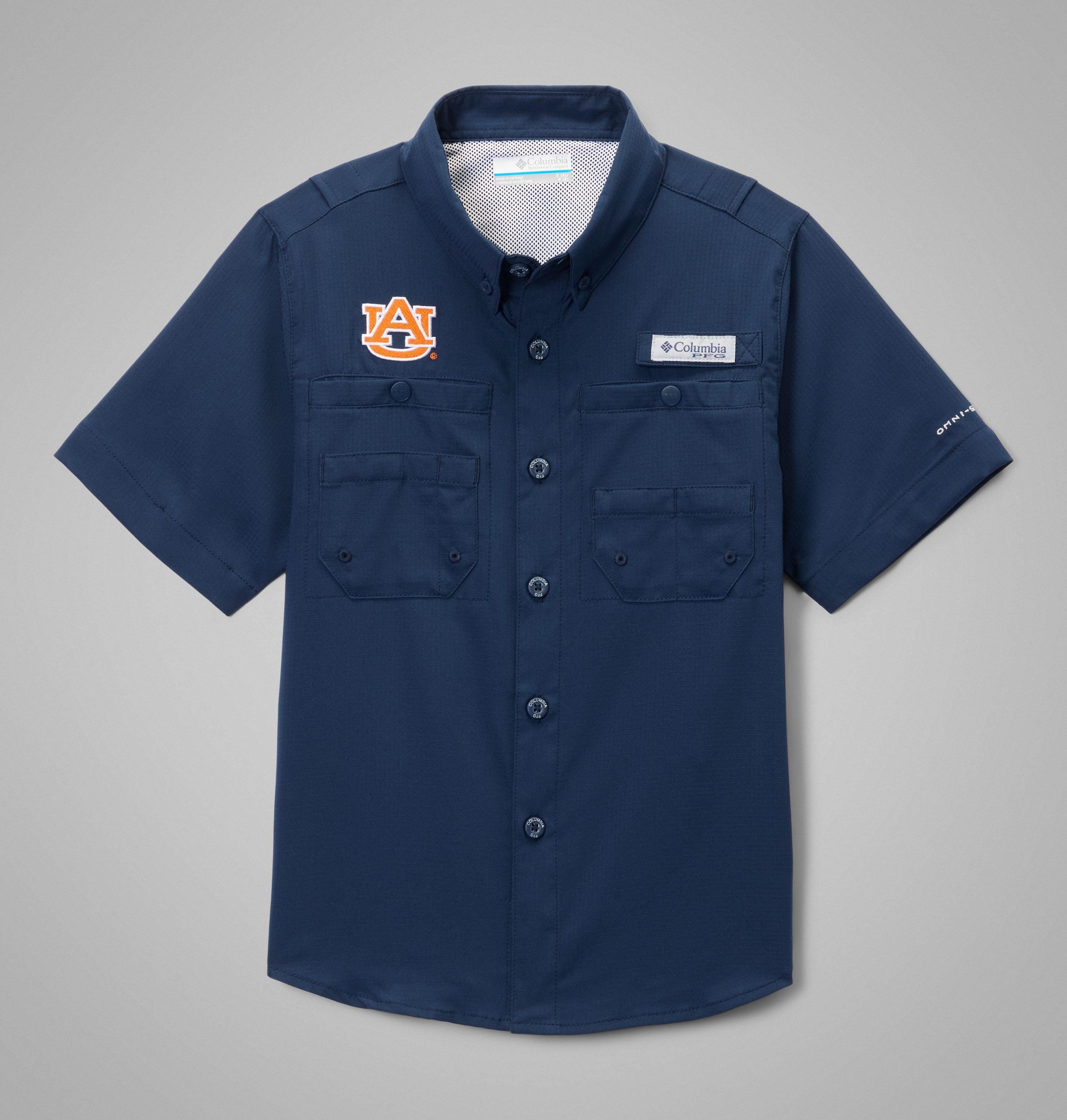 キッズ用カレッジシャツ pfg タミアミ 半袖シャツ - オーバーン