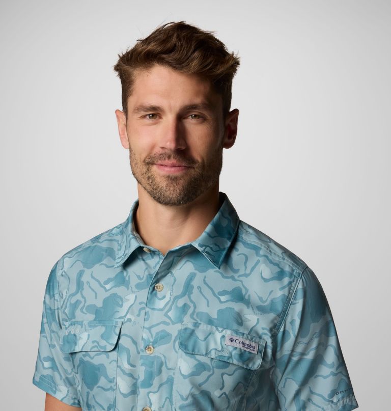メンズ pfg アンチャーテッド プリント 半袖シャツ - トール