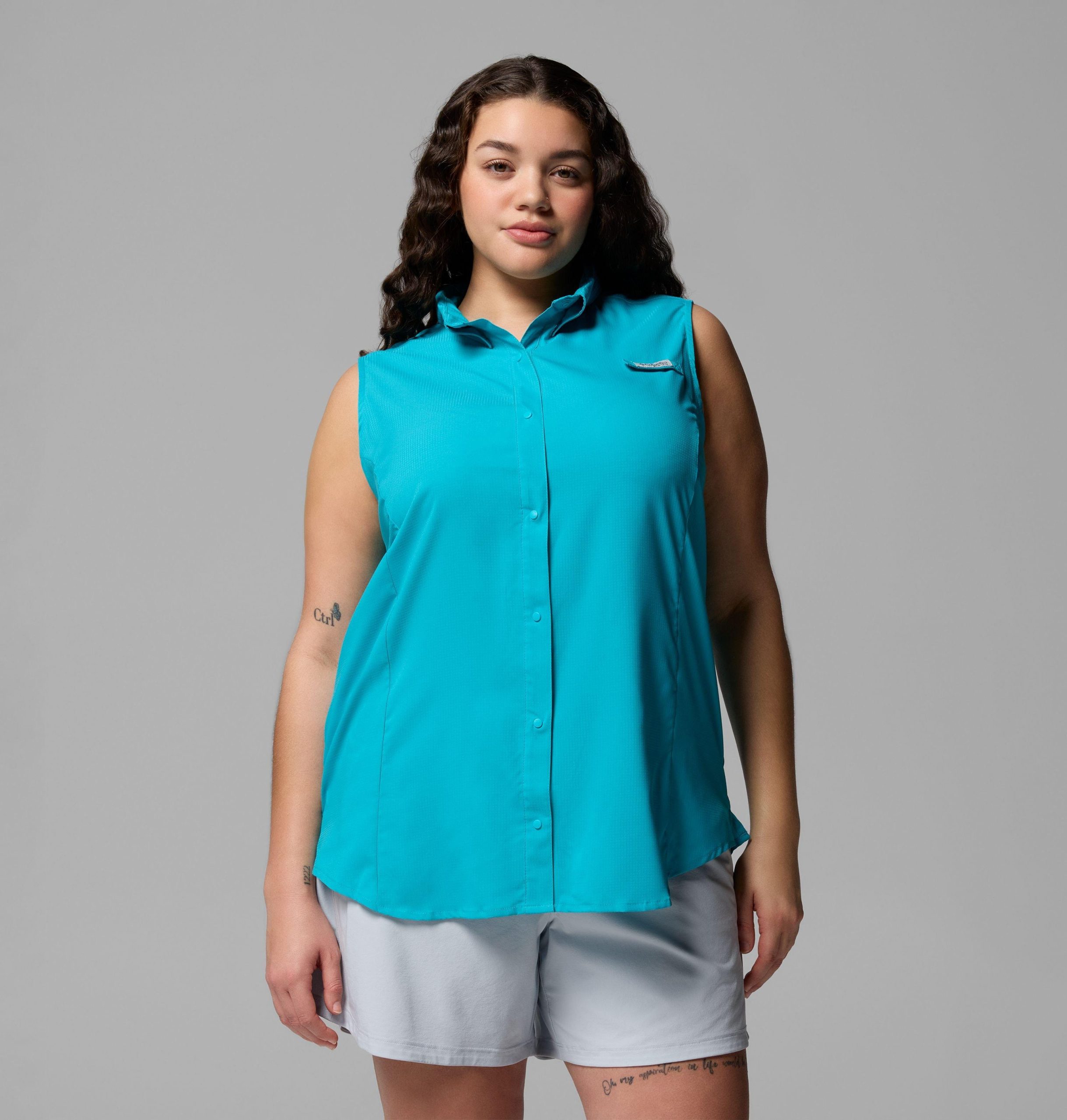 レディース pfg タミアミ ノースリーブシャツ - プラスサイズ